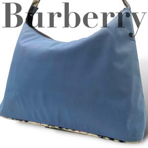  прекрасный товар BURBERRY BLUE LABEL Burberry Blue Label noba проверка one сумка на плечо плечо .. ручная сумочка кожа нейлон телячья кожа 