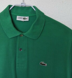 【サイズ6】ラコステ LACOSTE ポロシャツ グリーン XL 美品 80’sビンテージ L1212 日本製 文字ワニ 半袖シャツ ゴルフウェア フレラコ