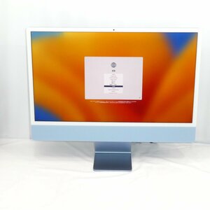 Apple iMac 24インチ M1 2021 MGPK3J/A Apple M1/8GB/SSD256GB/Mac OS Ventura/ブルー【同梱不可】