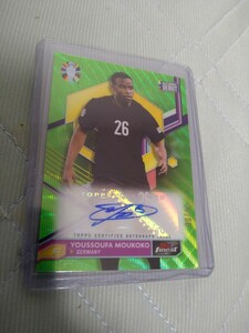 99枚限定 ユスファ・ムココ 2023-24 Topps Finest Road to UEFA Euro Youssoufa Moukoko Green Auto 71/99 Germany 直筆サインカード