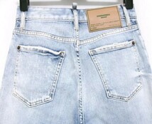 新品★Dsquared2 ディースクエアード★デニムパンツ★イタリア製 36★ライトブルー ダメージ加工★レディース_画像4