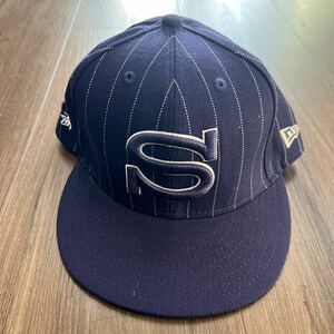 NEW ERA × STUSSY キャップ　ストライプ　59.6cm ニューエラ　ステューシー