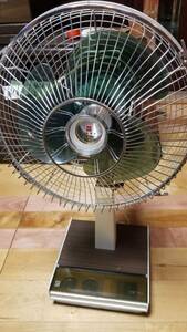  Showa Retro standard . electric fan F-30MG green . feather National 