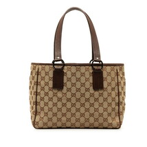 グッチ GGキャンバス トートバッグ ハンドバッグ 113019 ブラウン キャンバス レディース GUCCI 【中古】_画像3