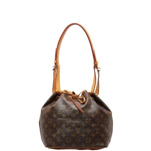 ルイ ヴィトン モノグラム プチノエ ショルダーバッグ M42226 ブラウン PVC レザー レディース LOUIS VUITTON 【中古】