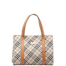 バーバリー ノバチェック ハンドバッグ トートバッグ ベージュ ブラウン キャンバス レザー レディース BURBERRY 【中古】_画像1