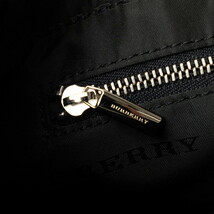 バーバリー チェック ワンショルダーバッグ ハンドバッグ グレー ブラック キャンバス レザー レディース BURBERRY 【中古】_画像6