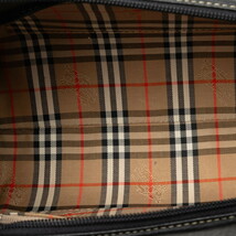 バーバリー ノヴァチェック シャドーホース ハンドバッグ ミニボストンバッグ ブラック レザー レディース BURBERRY 【中古】_画像6