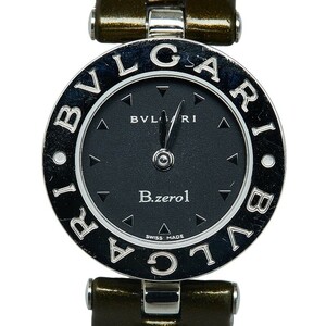 ブルガリ ビーゼロワン 腕時計 BZ22S クオーツ ブラック文字盤 ステンレススチール レザー レディース BVLGARI 【中古】