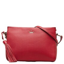 ケイトスペード ロゴ タッセル ショルダーバッグ レッド レザー レディース Kate Spade 【中古】_画像1