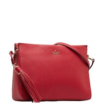 ケイトスペード ロゴ タッセル ショルダーバッグ レッド レザー レディース Kate Spade 【中古】_画像2