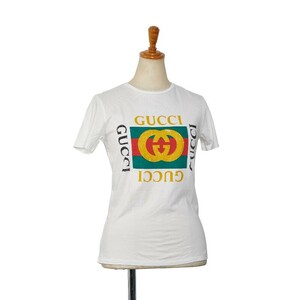  Gucci Vintage Logo принт футболка короткий рукав размер :12 475740 белый многоцветный хлопок женский GUCCI [ б/у ]