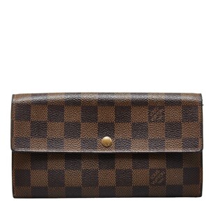 ルイ ヴィトン ダミエ ポルトモネ クレディ 長財布 N61726 エベヌ ブラウン PVC レディース LOUIS VUITTON 【中古】