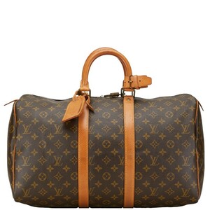 ルイ ヴィトン モノグラム キーポル45 ボストンバッグ M41428 ブラウン PVC レザー レディース LOUIS VUITTON 【中古】