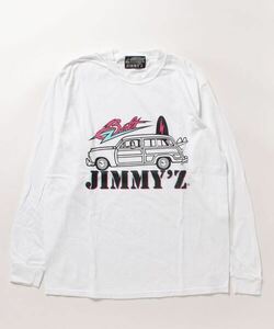 【新品未使用】 LIGHTNING BOLT × JIMMY’Z ライトニングボルト × ジミーズ コラボ Wネーム ロングTシャツ ロンT L ホワイト 白 サーフ