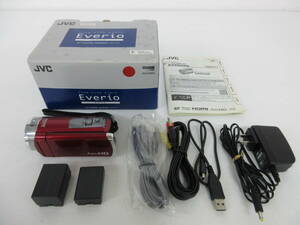 中古 ビデオカメラ JVCケンウッド Everio エブリオ GZ-HM155-R レッド AVCHD FULL HD 2015年製 箱付き ※通電のみ確認済 ／B