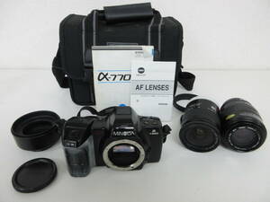 中古 カメラ MINOLTA ミノルタ α 7700i / レンズ MINOLTA AF ZOOM 28-80mm 1:3.5-5.6 ＋ SIGMA ZOOM-K 70-210mm 1:4-5.6 ※動作未確認 ／J