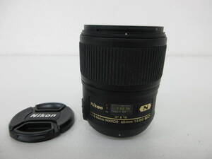 中古 レンズ Nikon ニコン AF-S Micro NIKKOR 60mm 1:2.8G ED ※動作未確認 ／え