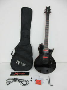 中古 楽器 エレキギター KRAMER クレーマー GUITARS ブラック 黒 レッド 赤 弦楽器 ソフトケース付き ※動作未確認 ／D