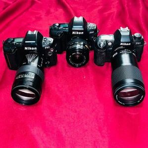 【ジャンク品】[説明文必読] 一眼レフ フィルムカメラ Nikon ニコン F80 ＆ F90 2台 レンズセット 合計３台 まとめ売り お買い得品