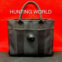 【極美品】トートバッグ★HUNTING WORLD■SAFARI TODAY◆ブラック_画像1