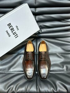 BERLUTI ベルルッティ メンズ レースアップシ ロゴ エレガント カジュアル 未使用品 39-44サイズ選択可能 ブラック