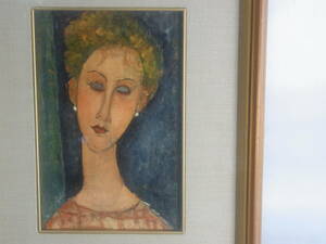(B922) 模写 アメデオ・モディリアーニ 耳飾りをつけた少女 複製画 人物 女性 絵画 アート 油彩 油絵