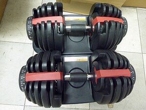 T953 可変式 ダンベル 2点セット (片方 約22kg前後)　筋トレ トレーニング エクササイズ 筋肉 ダイエット 健康器具