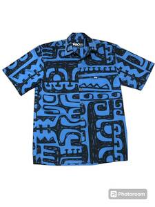 RIX アロハシャツ XSサイズ（国内だとMサイズくらい）青黒　ハワイ製