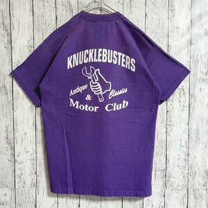 90's フルーツオブザルーム ビンテージTシャツ 企業系 L 紫 パープル US古着 90年代ヴィンテージ アメカジ シングルステッチ HTK3894