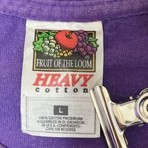 90's フルーツオブザルーム ビンテージTシャツ 企業系 L 紫 パープル US古着 90年代ヴィンテージ アメカジ シングルステッチ HTK3894_画像7
