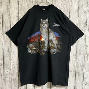 90's フルーツオブザルーム USA製 アメリカ製 ビンテージTシャツ 2XL 黒 ブラック 90年代ヴィンテージ シングルステッチ HTK3900