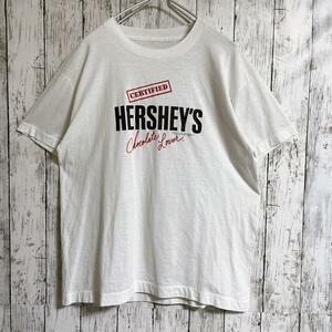 90's HERSHEY'S ハーシーズ ビンテージTシャツ L相当 白 企業 シングルステッチ US古着 90年代ヴィンテージ シングルステッチ HTK3913