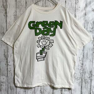 GREENDAY グリーンデイ バンドTシャツ バンT ミュージックTシャツ アイボリー XL ビッグサイズ アメカジ HTK3914