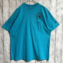 90's Hanes ヘインズ USA製 アメリカ製 ビンテージTシャツ ターコイズブルー XL 90年代ヴィンテージ シングルステッチ HTK3945_画像2