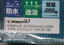 ☆新品　GOLDWIN コンパクトレインスーツ　Ｍサイズ　上下セット　Ｇベクター３　定価14,080円　ブラックサンビーム　雨具　バイク_画像3