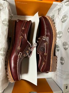 TIMBERLAND AUTHENTIC HANDSEWN BOAT SHOE BURGUNDY FULL GRAIN 3eye 