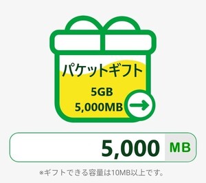 ※【即 決】165円　mineoパケットギフト（5GB) (5000MB）