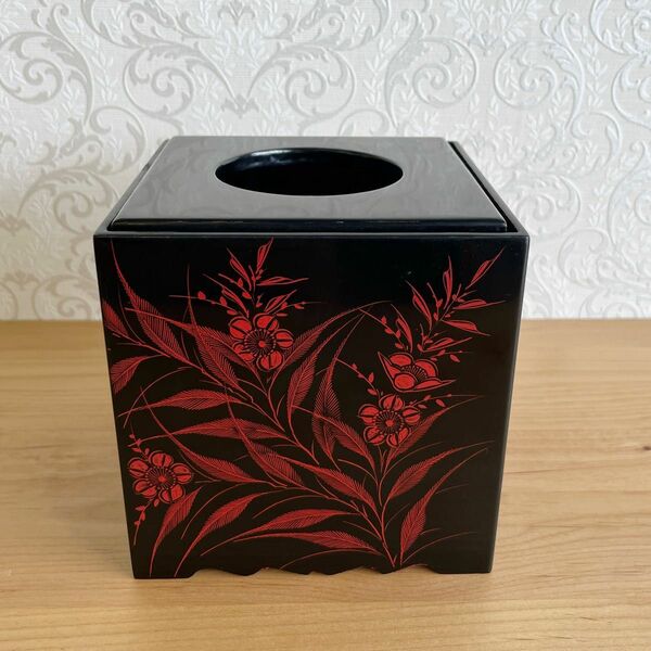 昭和レトロ　漆塗りの屑箱　和風ゴミ箱　和風インテリア雑貨