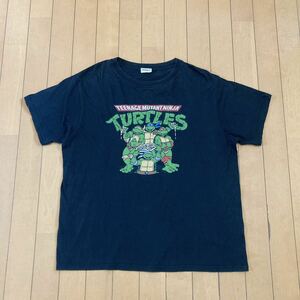 【レア希少】00's ミュータントタートルズ プリントTシャツ ブラックTシャツ 半袖 ブラック プリント ヴィンテージ アニメ アメコミ