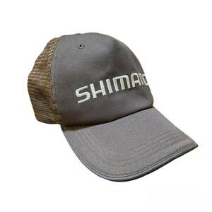 【美品】SHIMANO シマノ　ロゴ　ハーフメッシュキャップ ブラウン帽子 キャップ シマノ SHIMANO 