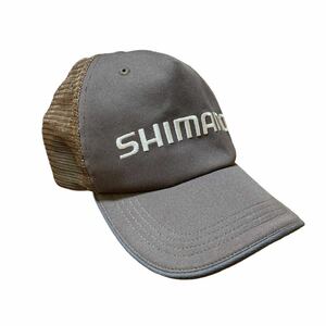 【美品】SHIMANO シマノ　ロゴ　ハーフメッシュキャップ ブラウン帽子 キャップ シマノ SHIMANO ロゴキャップ