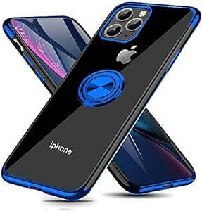 iPhone 11 Pro 用 ケース リング付き クリア 透明 TPU 耐衝撃 車載ホルダー対応 スタンド機能 防塵 薄型 軽量