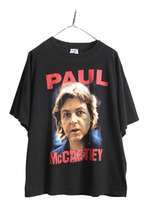 00s ★ ポール マッカートニー ツアー プリント Tシャツ メンズ XL 00年代 オールド Paul Mccartney ビートルズ 当時物 バンド ロック 黒