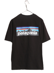 21年製 パタゴニア 両面 プリント 半袖 Tシャツ メンズ XS / 古着 Patagonia アウトドア フィッツロイ P-6 バックプリント ボックスロゴ 黒