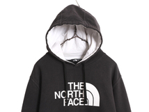 US企画 ノースフェイス プリント スウェット フード パーカー メンズ L 黒 The North Face トレーナー アウトドア プルオーバー モノトーン_画像2