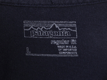 USA製 パタゴニア 両面 プリント 半袖 Tシャツ メンズ L / 古着 Patagonia アウトドア P-6 バックプリント ボックスロゴ クルーネック 紺_画像5