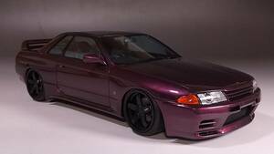  Hasegawa 1/24 BNR32 Skyline GT-R NISMO lowdown final product midnight purple manner paints * real car urethane clear use metal muffler 