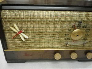 0 retro Showa era. vacuum tube 5 lamp radio old Japanese-style house coffee shop. decoration optimum 