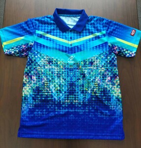  б/у товар *Nittakuni Takumi la Roo рубашка L размер ( для мужчин и женщин )NW-2163 голубой форма настольный теннис 